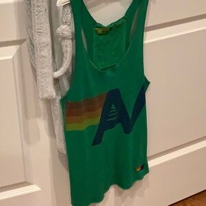 Aviator Nation XS New Green Heather Tank Top with AV Logo RARE